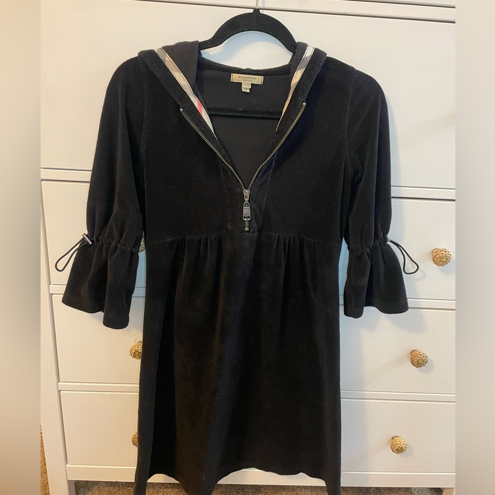 Rare Vintage Burberry Terrycloth Quarter Zip Dress/Coverup